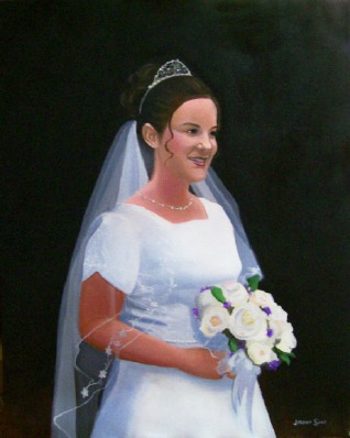 hand painted wedding portraits by North Carolina artist, Jeremy Sams