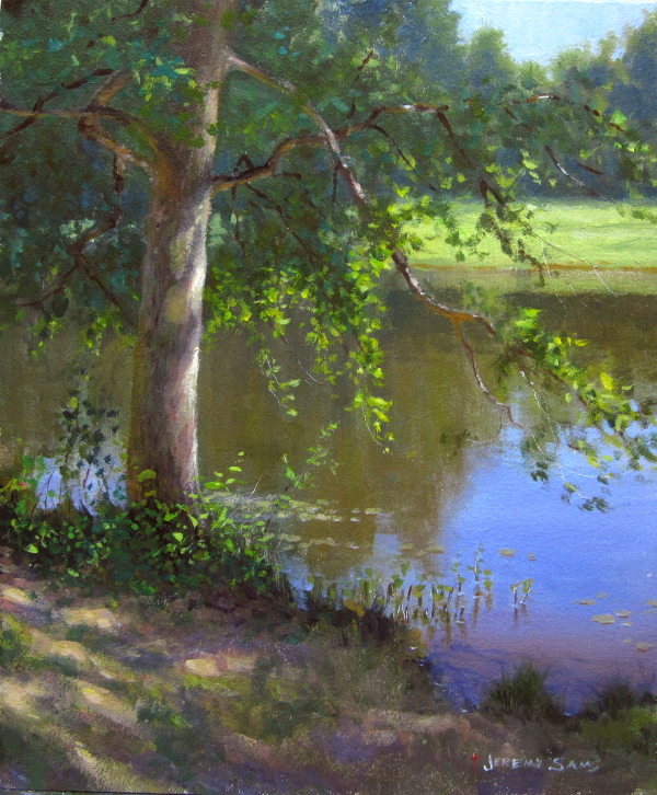 hagan stone park pond plein air painting