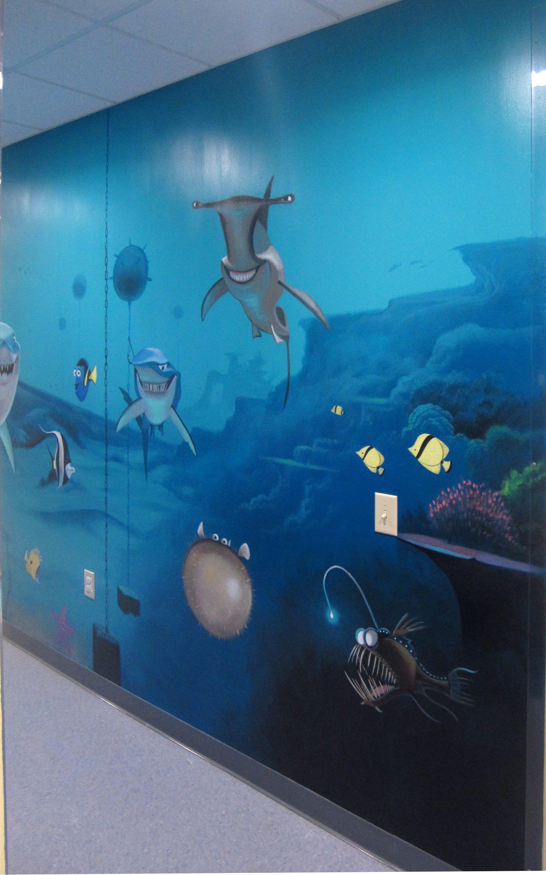 ocean mural for pediatrics office