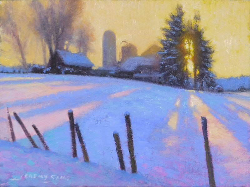 sunset farm painting by North Carolina artist, Jeremy Sams