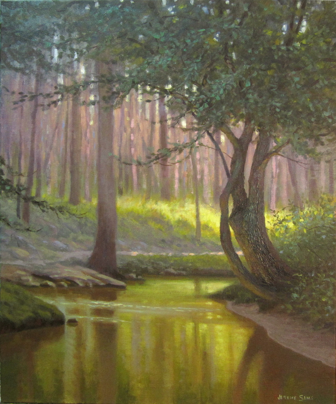 painting of Creekside Park in the evening