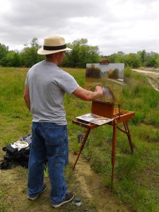 Jeremy painting en plein air