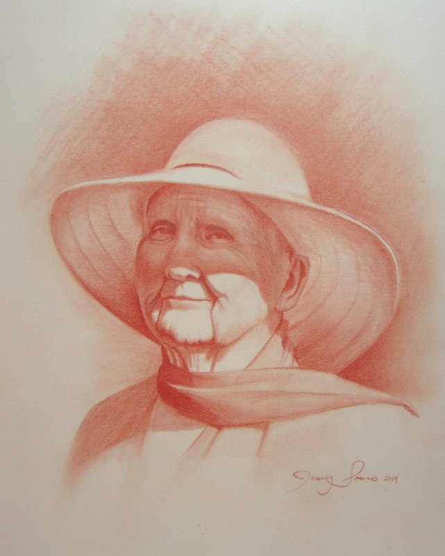 Pastel Chalk Portrait of elder lady