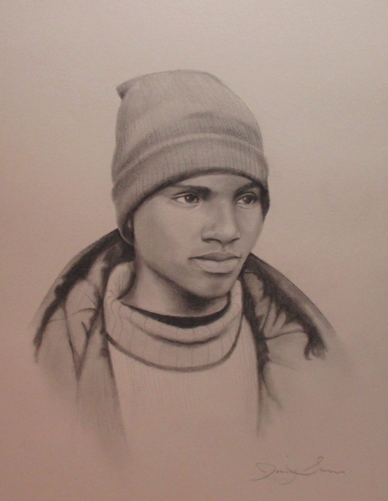 charcoal portrait sketch young male