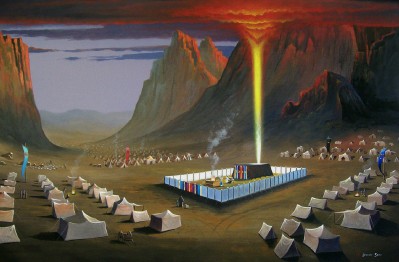 painting of the wilderness tabernacle by North Carolina artist, Jeremy Sams