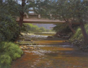 plein air painting of Boone Fork Creek