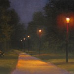 plein air painting at night at Creekside Park, Archdale, NC