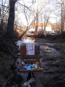 plein air painting of Mast General Store, Valle Crucis, NC by North Carolina artist, Jeremy Sams