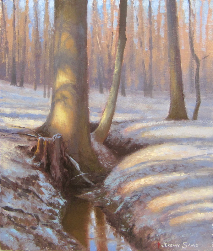 morning snow landscape plein air