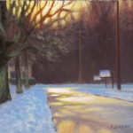 Evening Light on Hattie St. 6x8 acrylic en plein air