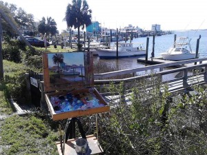 Painting on Restaurant Row at the old yacht harbor