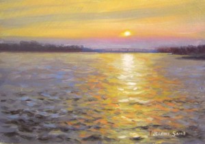 Southport Sunset plein air painting