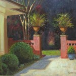 Charlotte garden tour plein air painting queens rd. by North Carolina artist, Jeremy Sams