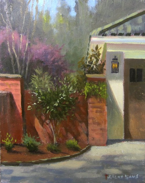 Charlotte garden tour plein air painting queens rd. by North Carolina artist, Jeremy Sams