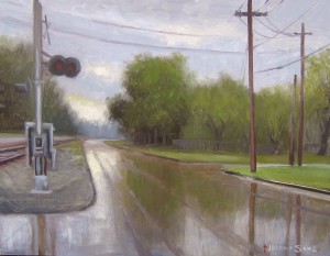 April Showers plein air painting in Kinston by North Carolina artist Jeremy Sams