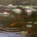 Koi pond plein air painting in Kinston by North Carolina artist Jeremy Sams