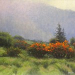 plein air painting of Flame azaleas on Roan Mountain by North Carolina artist Jeremy Sams