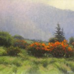 plein air painting of Flame azaleas on Roan Mountain by North Carolina artist Jeremy Sams