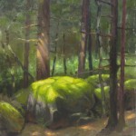 plein air painting of red spruce forest on Roan Mountain by North Carolina artist Jeremy Sams