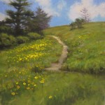 Appalachian Trail at Roan Mountain plein air painting 10x8 acrylic