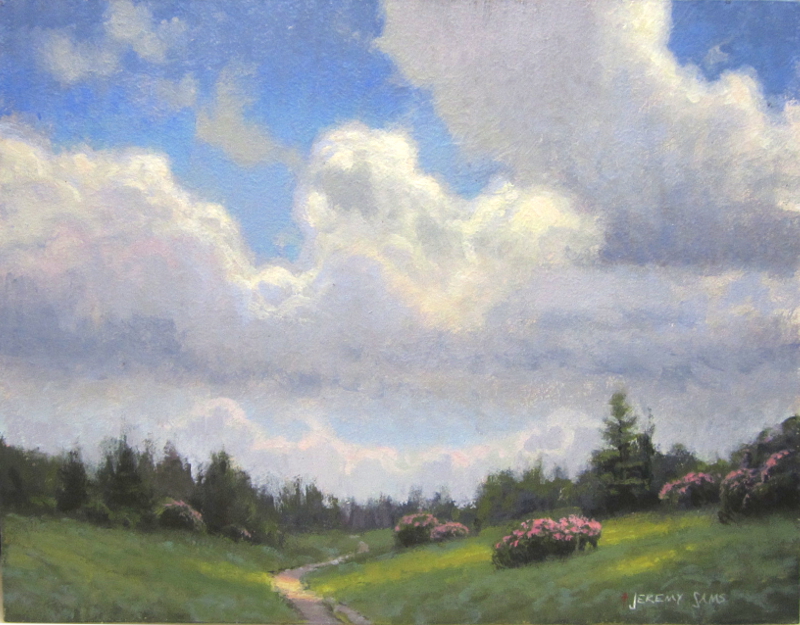 plein air painting of clouds at Cloudland Roan Mountain by North Carolina artist Jeremy Sams