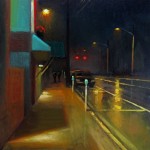 nocturne plein air painting of King Street in Boone NC, by North Carolina artist Jeremy Sams