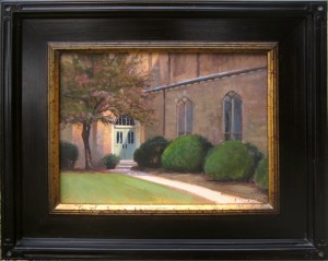 plein air painting of First Presbyterian Church High Point during Piedmont Paintout by North Carolina artist Jeremy Sams