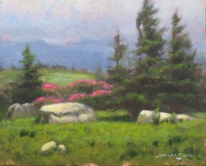 original plein air painting of Grassy Ridge on the Roan Highlands by North Carolina artist Jeremy Sams