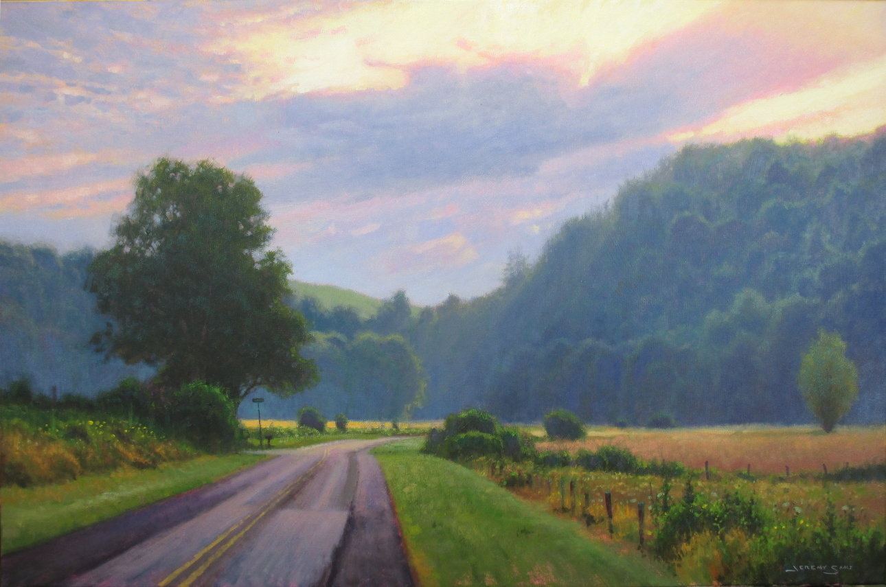 acrylic landscape painting Fleetwood, NC by North Carolina artist Jeremy Sams