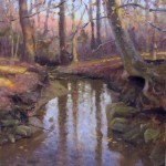 creek in winter plein air painting