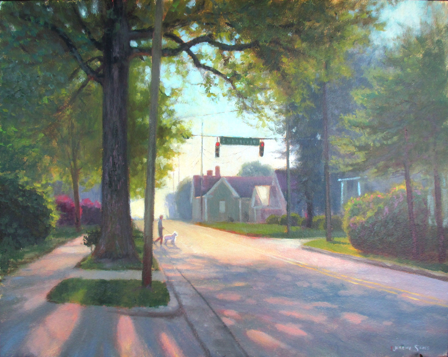 morning plein air painting in Cary NC by North Carolina artist Jeremy Sams