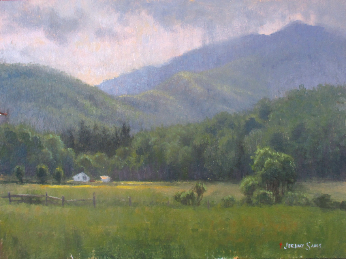 plein air painting of Celo Mountain by North Carolina artist Jeremy Sams
