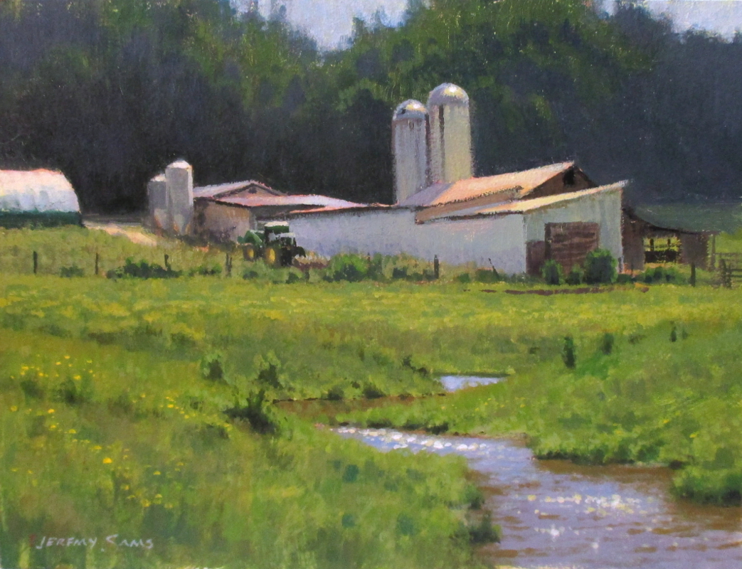 plein air painting of Ashe County farm by North Carolina artist Jeremy Sams