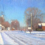 plein air painting of snow landscape by North Carolina artist Jeremy Sams