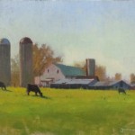 barn farm plein air painting by North Carolina artist Jeremy Sams