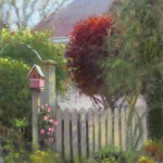 plein air painting in Wilmington, NC of garden club tour by North Carolina artist Jeremy Sams