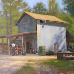 plein air painting of Holland fruit stand Fuquay Varina by North Carolina artist Jeremy Sams