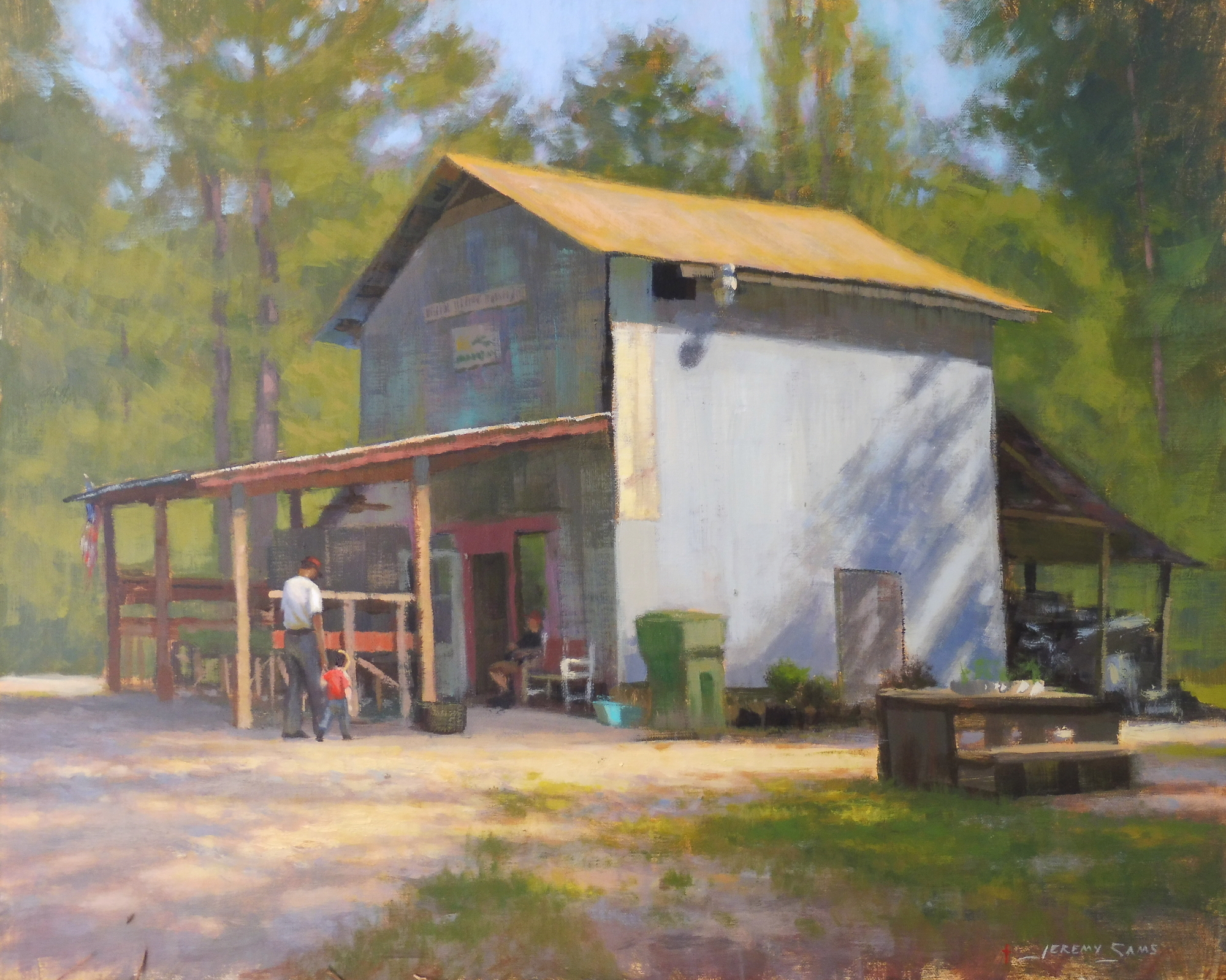 plein air painting of Holland fruit stand Fuquay Varina by North Carolina artist Jeremy Sams