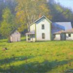 plein air painting of homestead in Ashe County by North Carolina artist Jeremy Sams