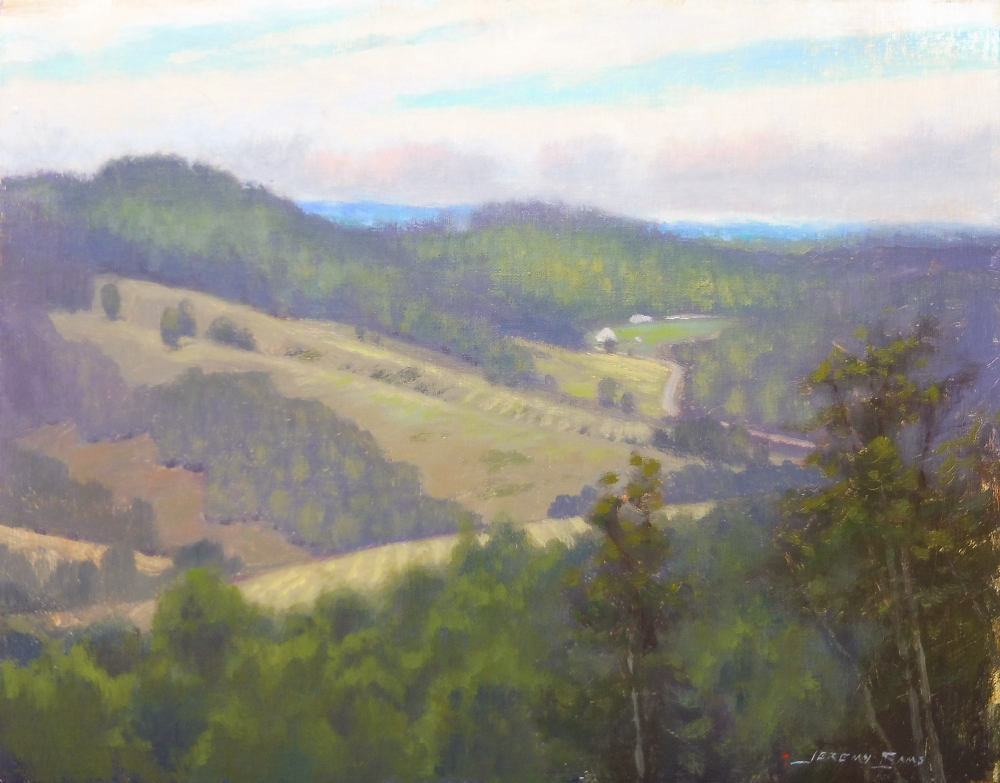 plein air painting of overlook off Blueridge Parkway by North carolina artist Jeremy Sams