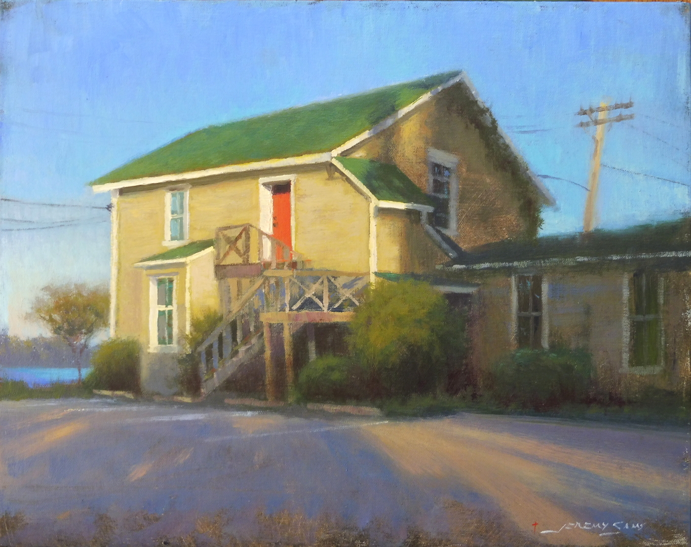 plein air painting of art gallery at Solomon's Island Maryland by North Carolina artist Jeremy Sams