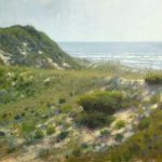 plein air painting demo of beach dunes at Camp Lejeune by North Carolina artist Jeremy Sams