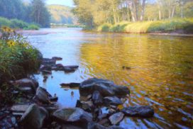New Reflections painting of New River Ashe County NC