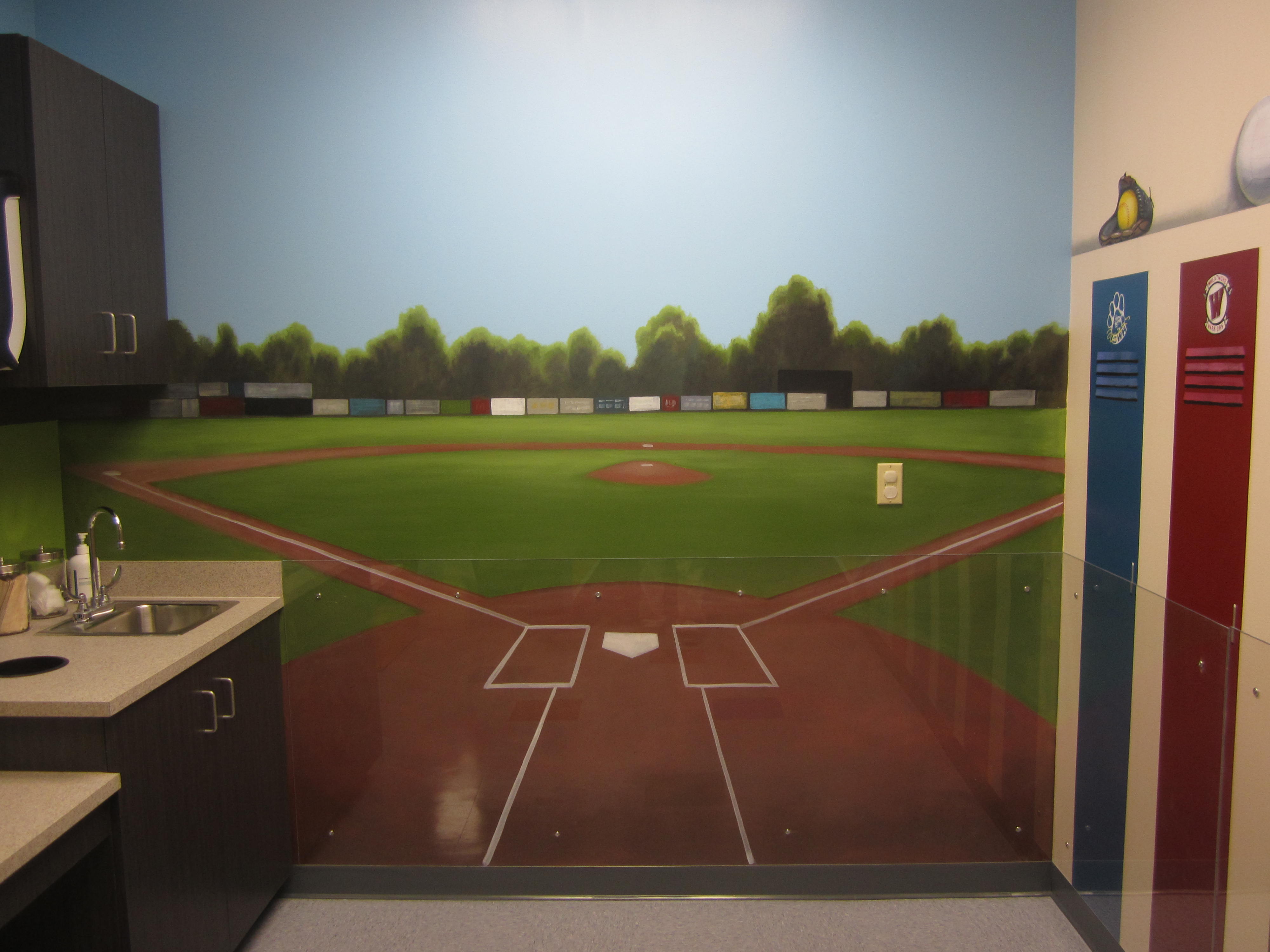 baseball field mural