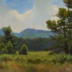 plein air painting of Sweetgrass meadows near Blowing Rock, NC by North Carolina artist, Jeremy Sams.