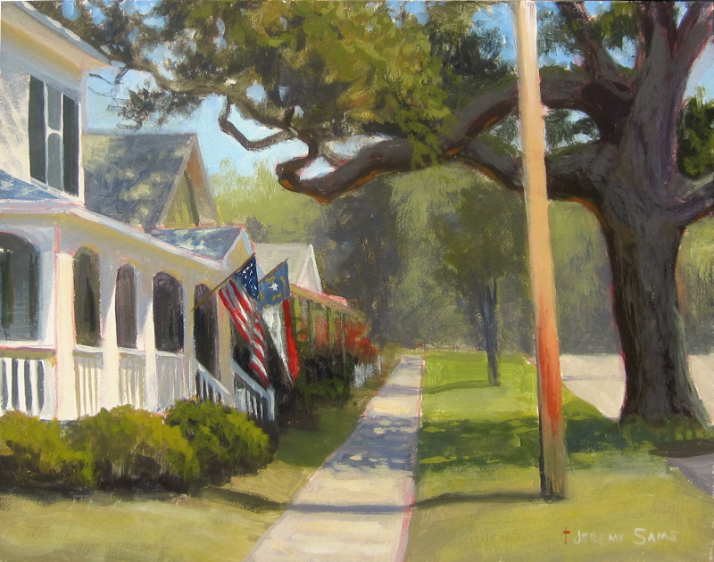 Caswell Street plein air painting in Southport NC by North Carolina artist Jeremy Sams