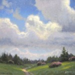 plein air painting of clouds at Cloudland Roan Mountain by North Carolina artist Jeremy Sams