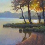 High Point city lake painted in the morning en plein air