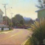 plein air painting of street Solomon's Island Maryland by North Carolina artist Jeremy Sams